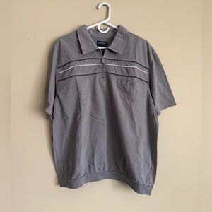 Vintage John Blair Polo Striped XL Shirt Grey